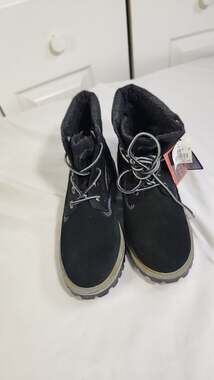 Route 66 Mens Black Suede Contrast Stitch Lace-Up Ankle Boots Size 8.5
